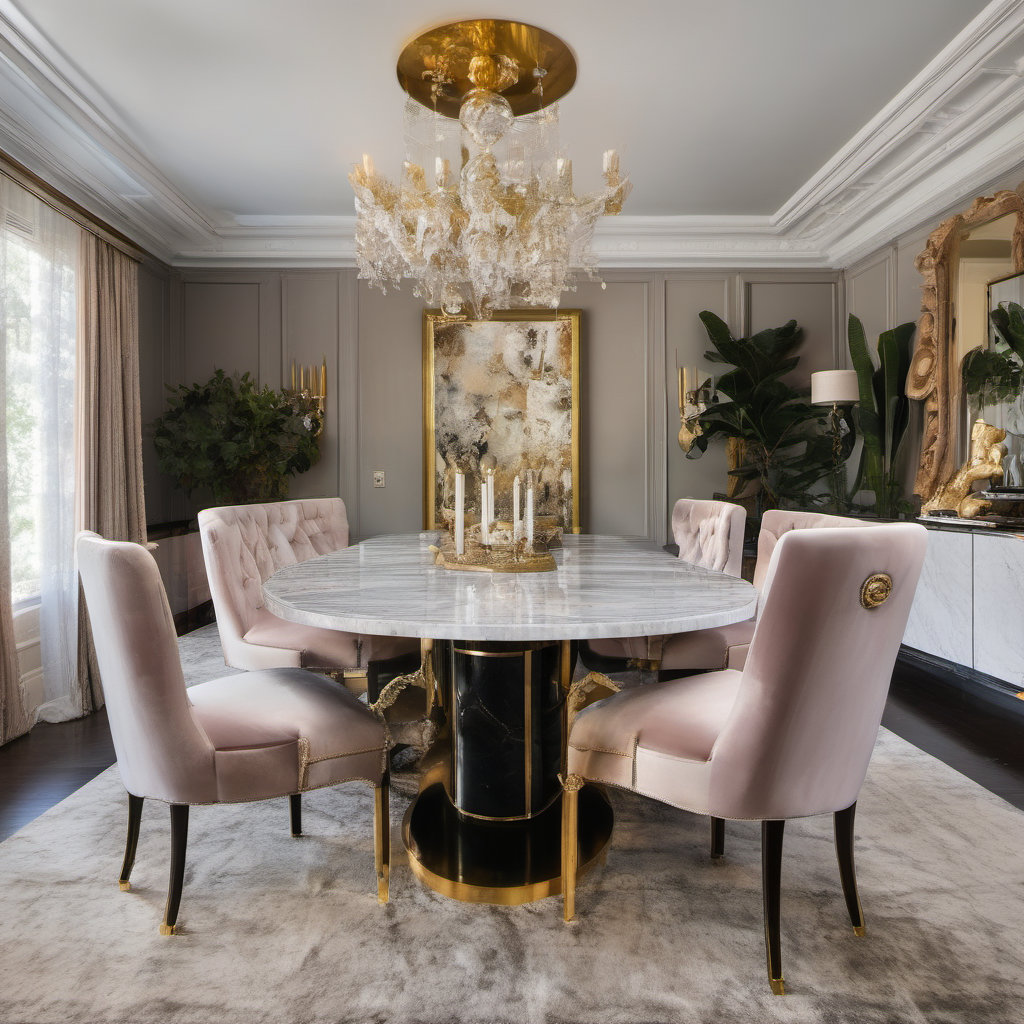 Transform Your Dining Space with Hollywood Regency Style