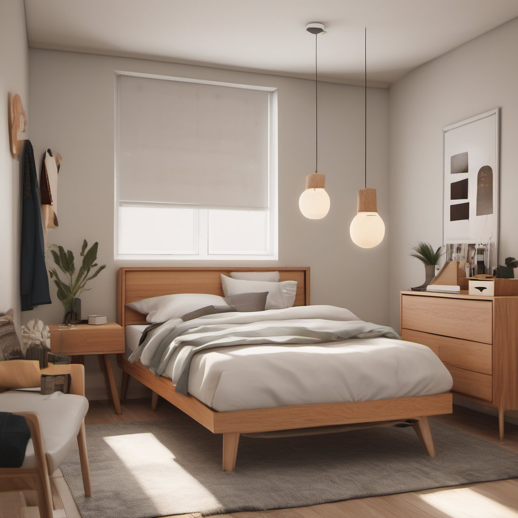Chic Mid-Century Modern Dorm Room