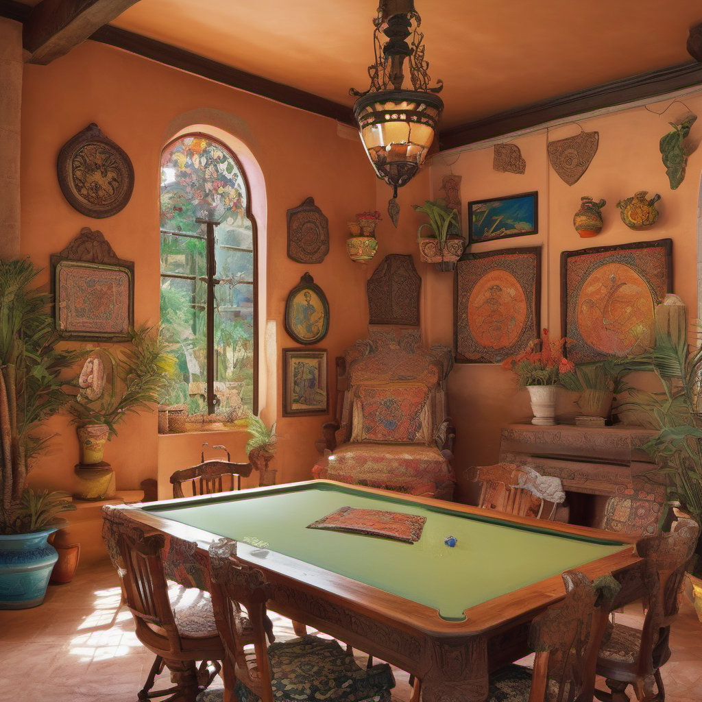 Mediterranean Inspired Game Room