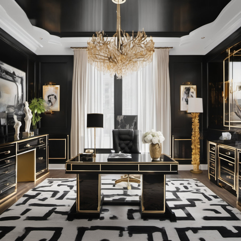 Stylish Hollywood Regency Home Office