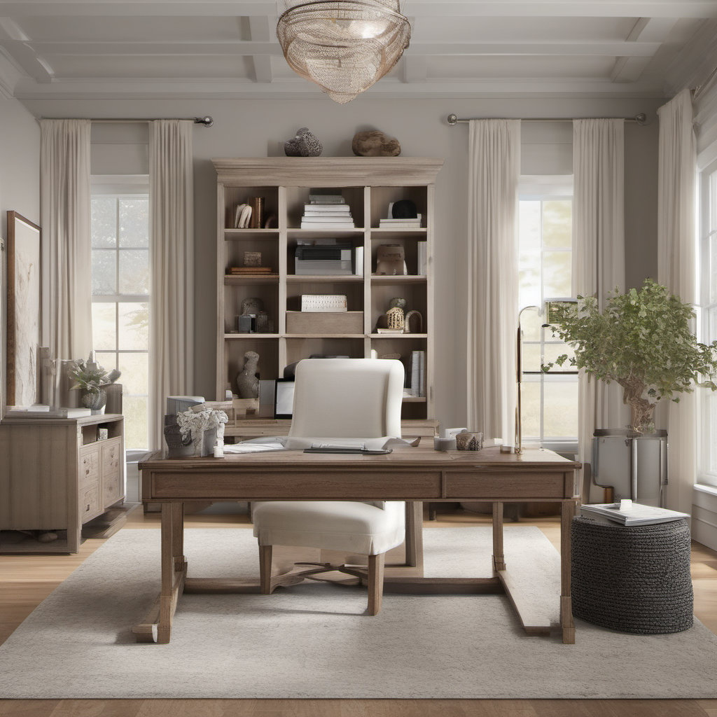 Chic Transitional Home Office
