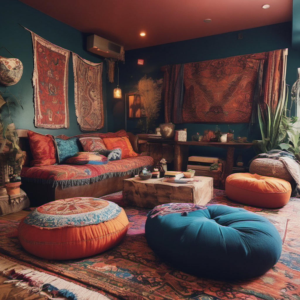 Transform Your Space: Cozy Bohemian Home Theater