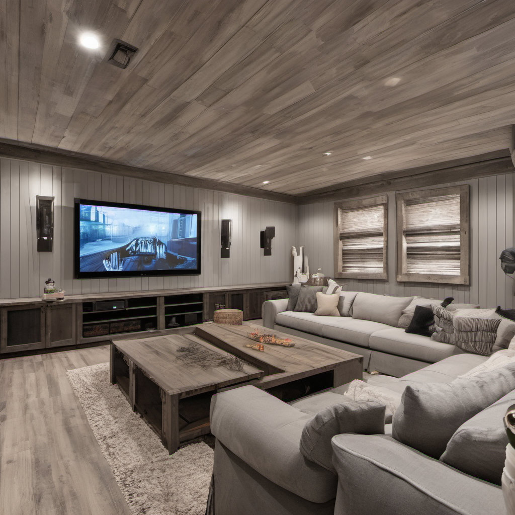 Cozy Modern Farmhouse Home Theater