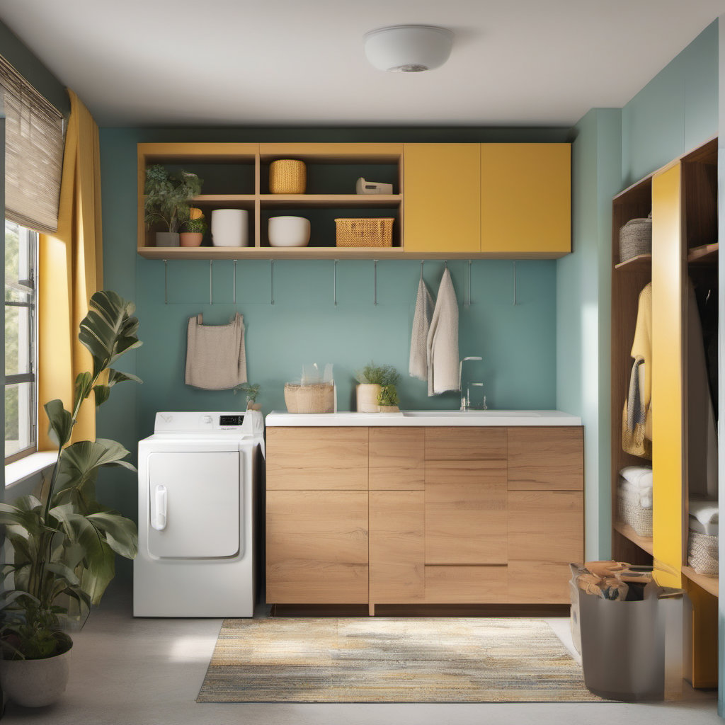 Elegant Mid-Century Modern Laundry Room