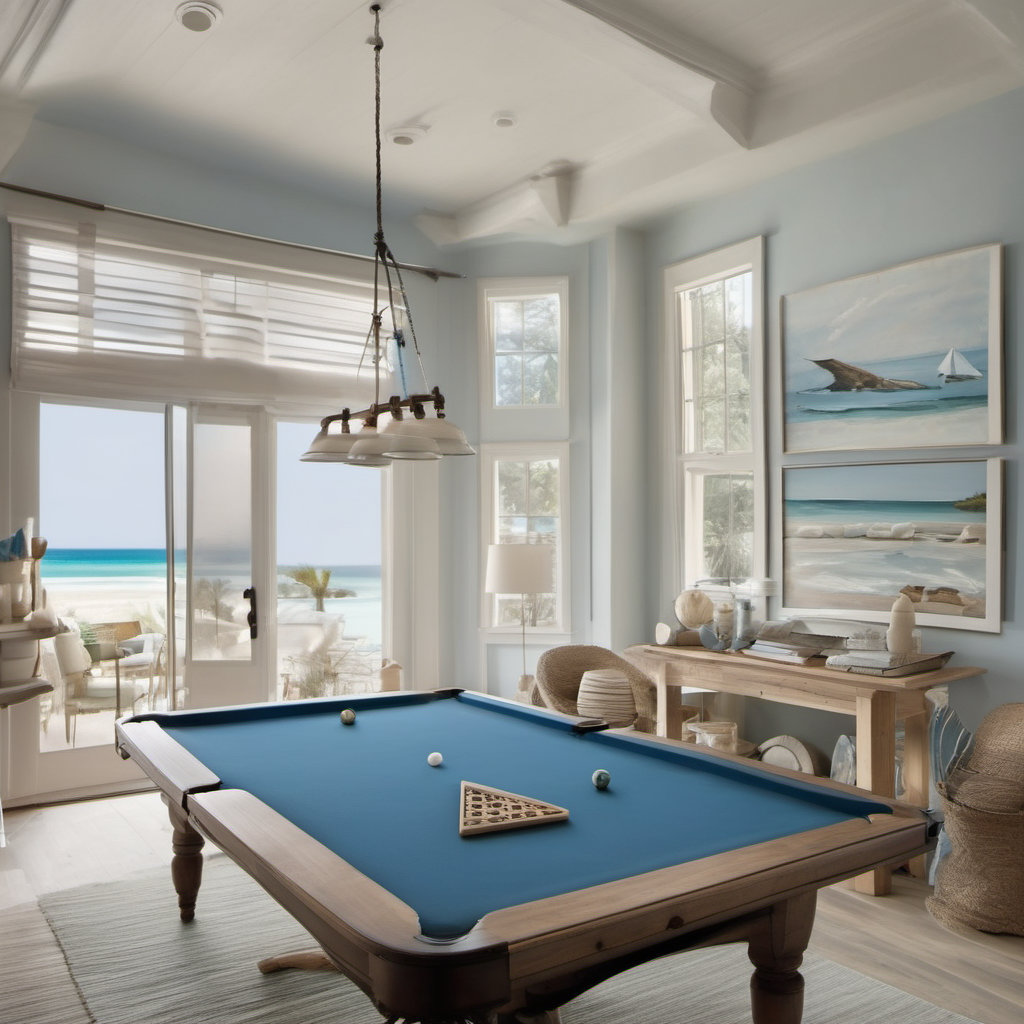 Coastal Inspired Game Room