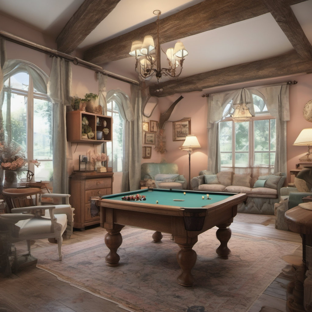 Chic French Country Game Room