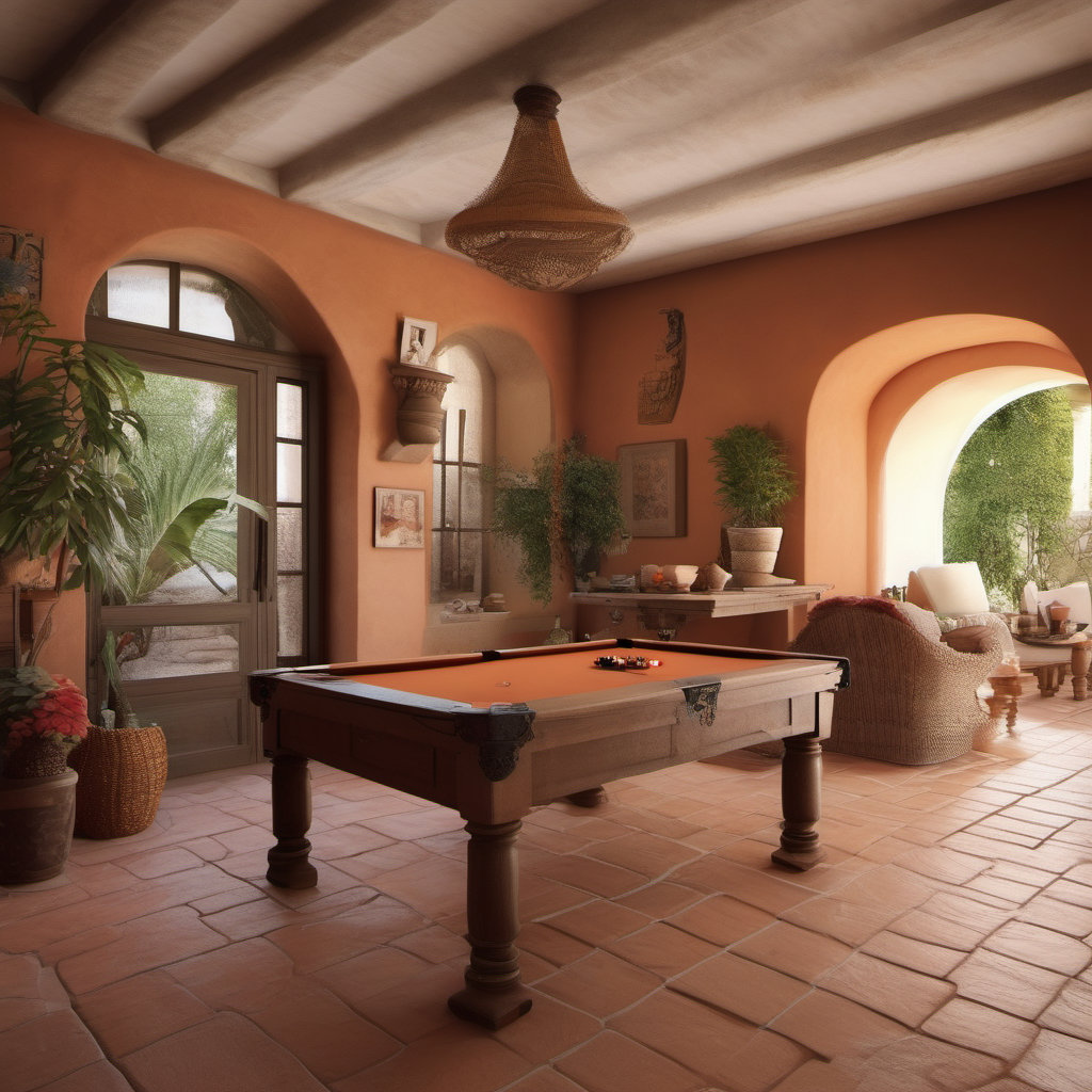 Mediterranean Inspired Game Room
