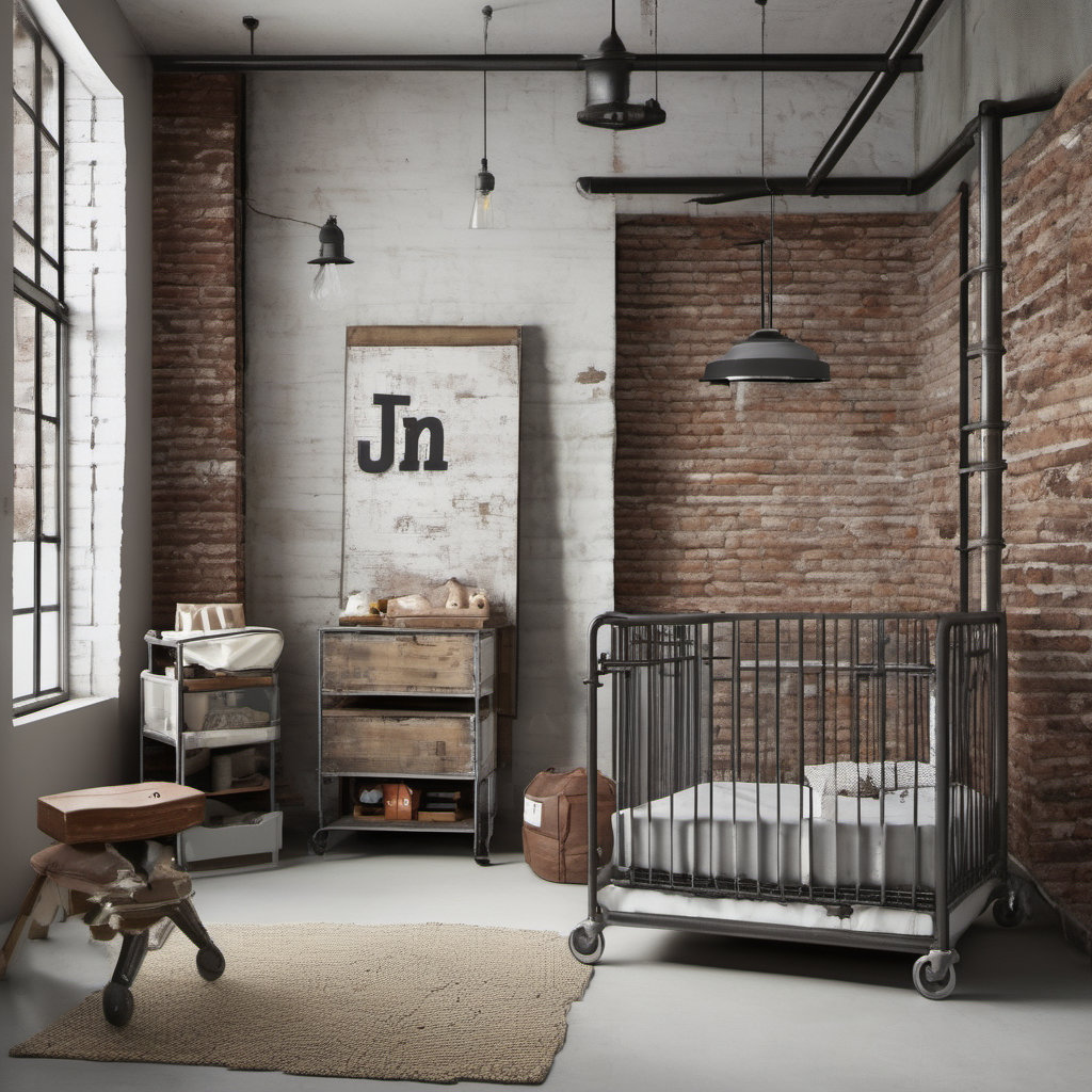 Stylish Industrial Baby Bedroom Decor
