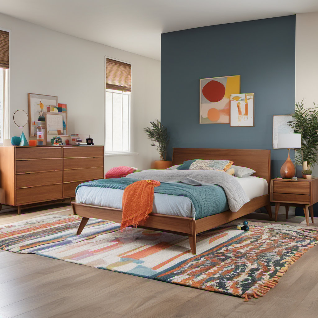 Stylish Mid-Century Modern Child Bedroom