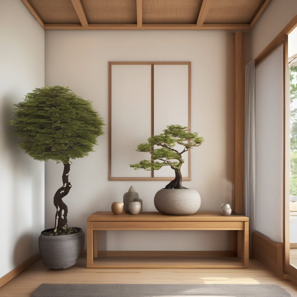 Serene Asian Zen Style Entryway