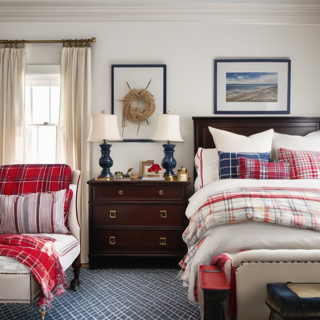 Chic Preppy Retreat: A Cozy Bedroom Inspiration