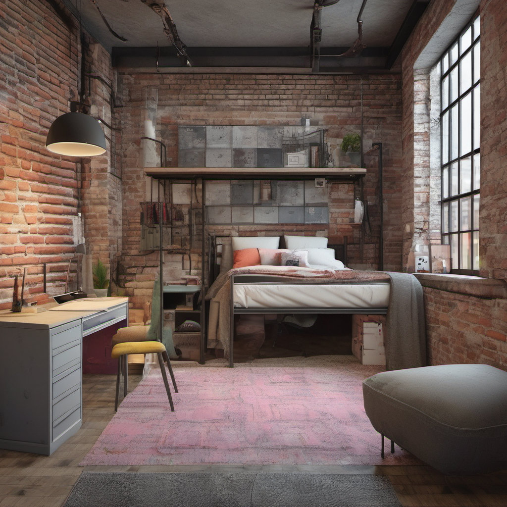 Chic Industrial Dorm Room