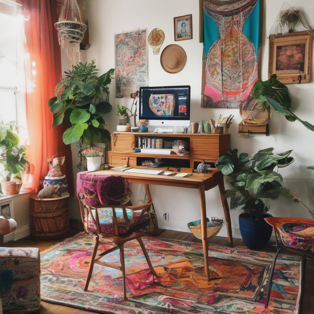 Transform Your Home Office with Bohemian Style
