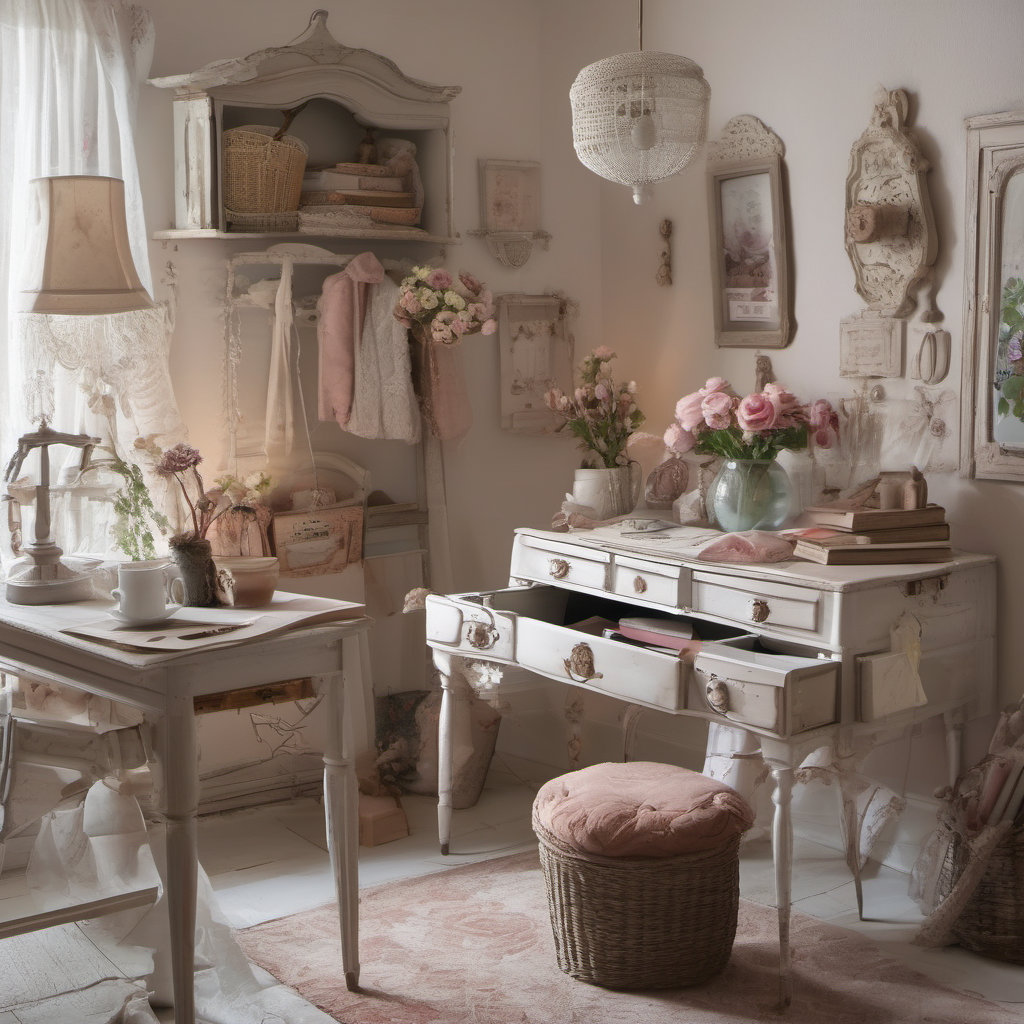 Cozy Shabby Chic Home Office