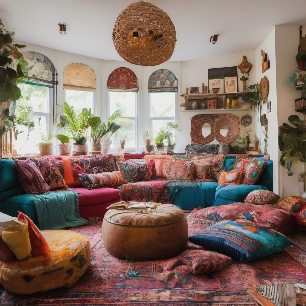 Cozy Bohemian Home Theater