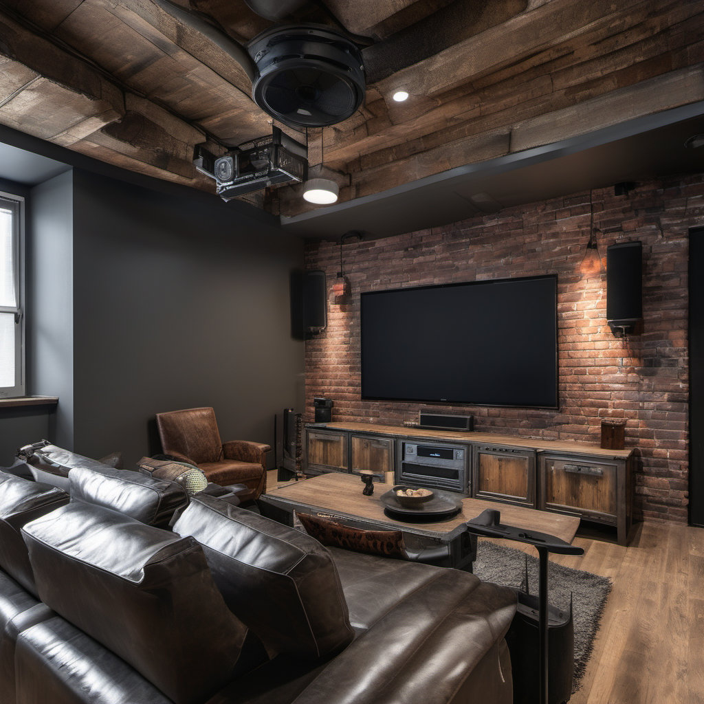 Industrial Style Home Theater