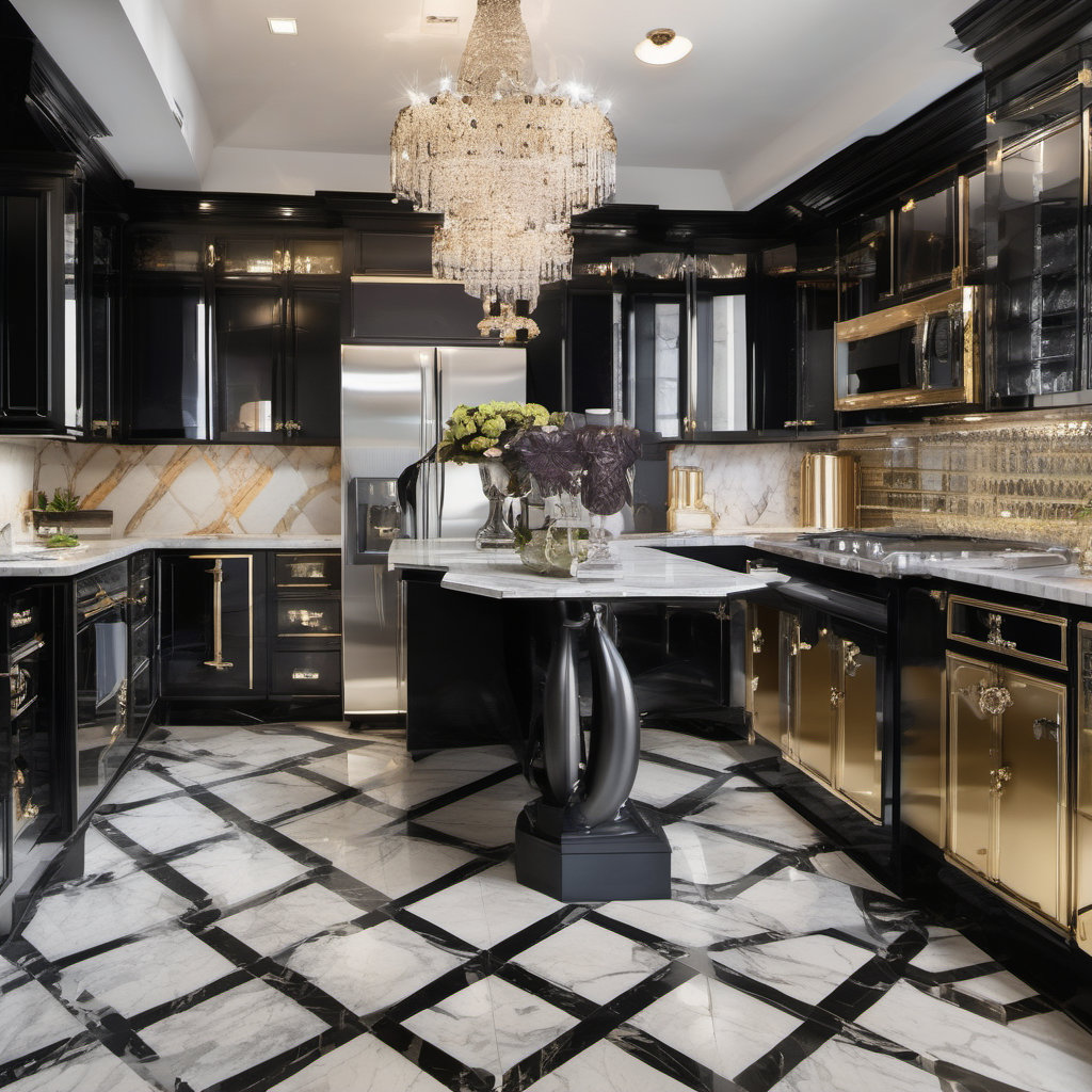 Hollywood Regency Style Kitchen Design