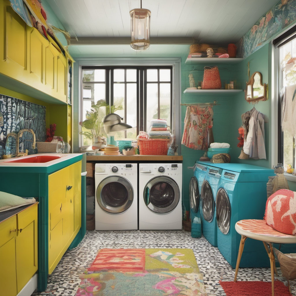 Eclectic Style Laundry Room