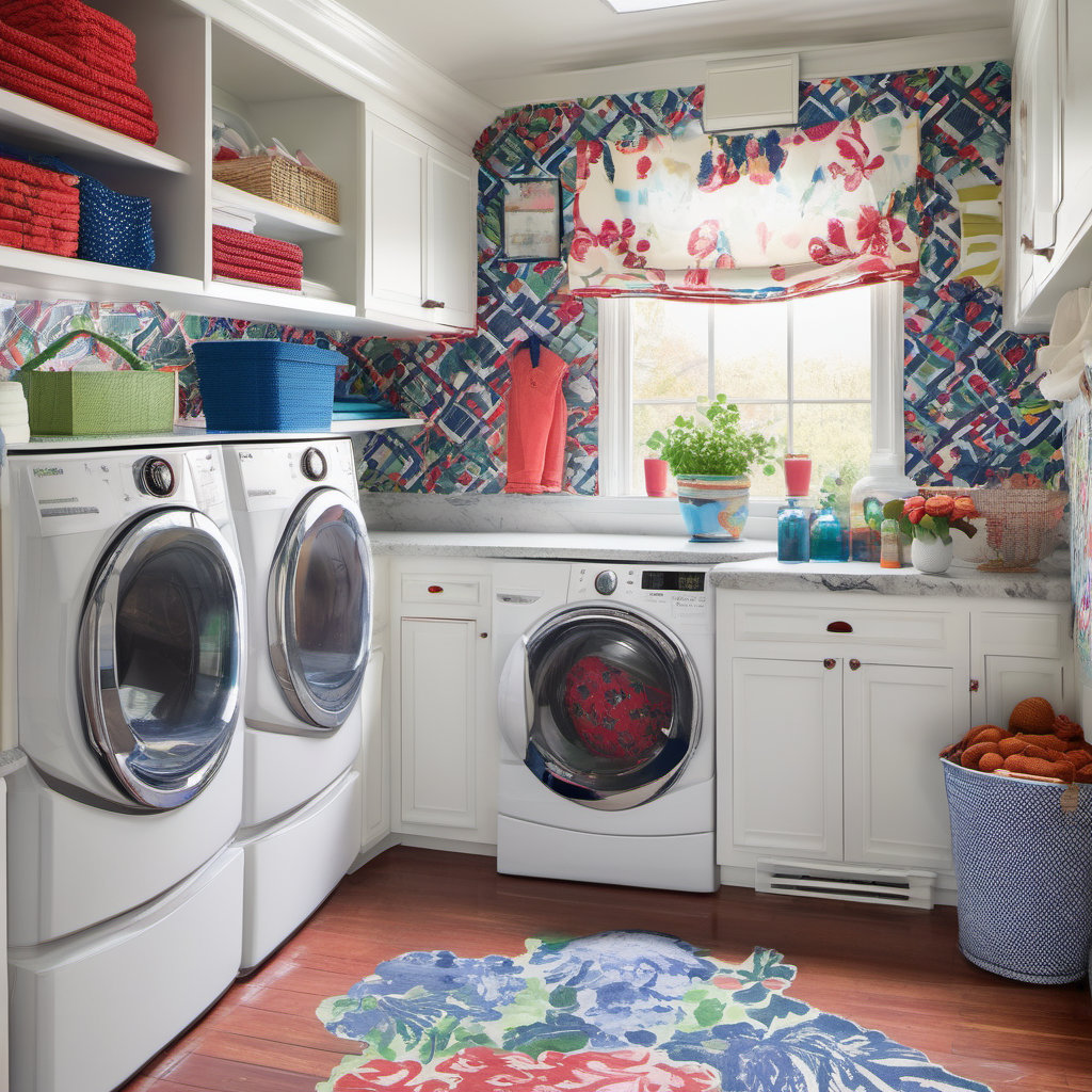 Stylish Preppy Laundry Room