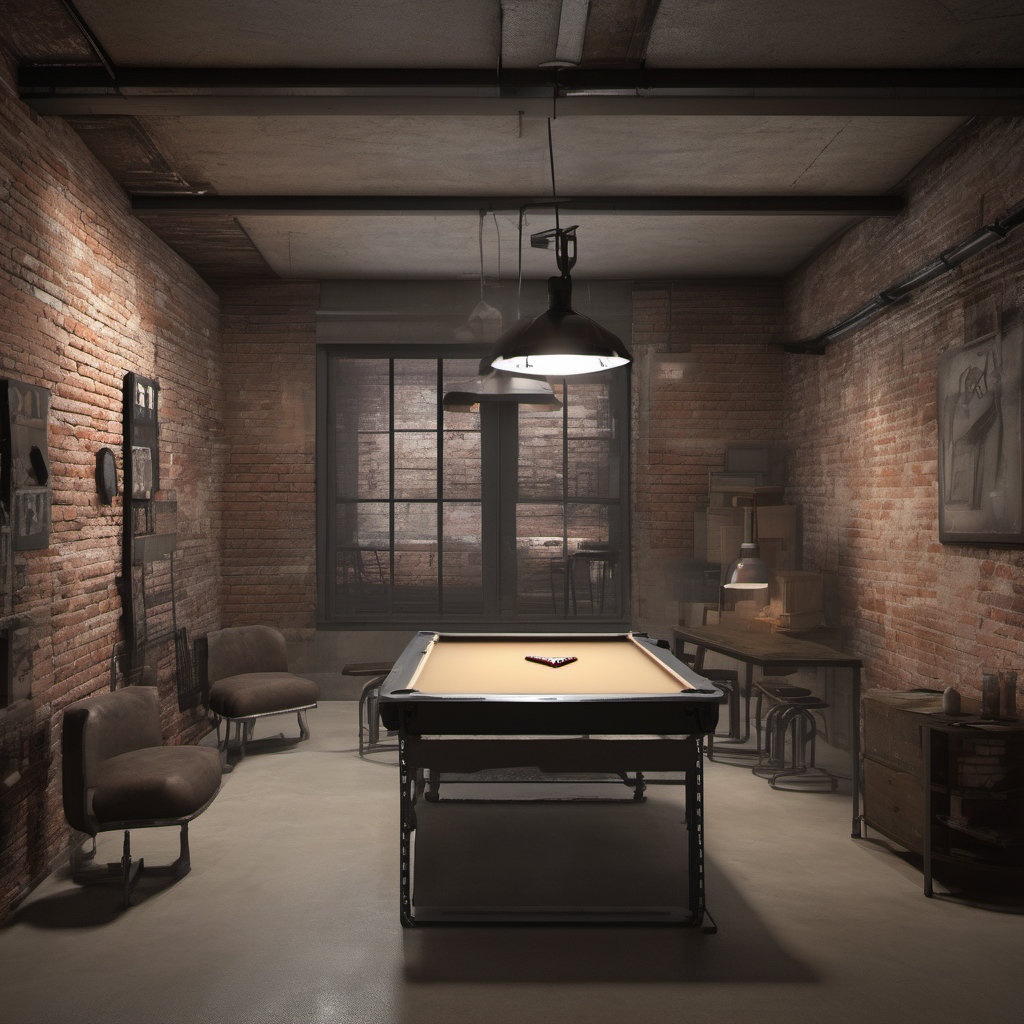 Stylish Industrial Game Room