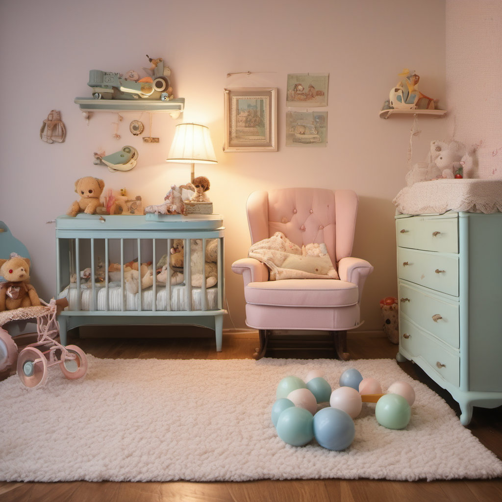Vintage Style Nursery Kids Bedroom