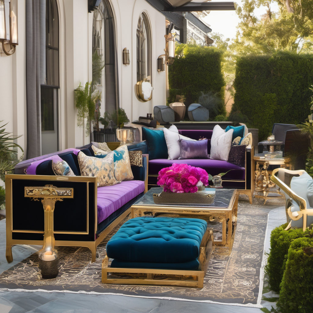 Creating a Hollywood Regency Inspired Outdoor Patio Deck