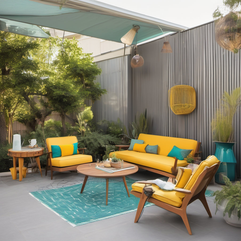 Mid-Century Modern Outdoor Patio Deck