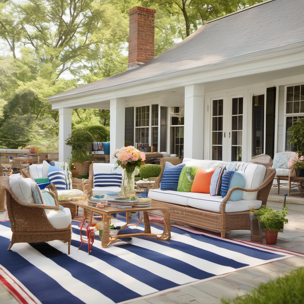 Charming Preppy Outdoor Patio Deck
