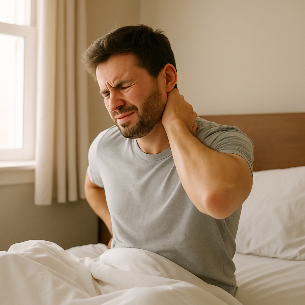 Person waking up with lower back pain